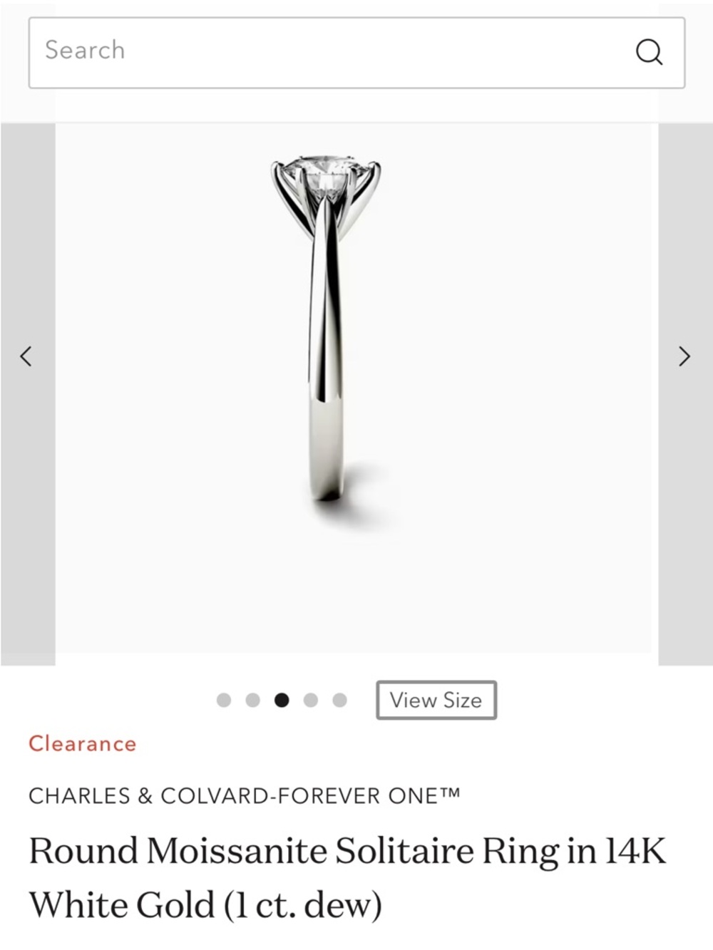 Charles & Colvard Moissanite Solitaire Ring in white gold 1ct (dew) - Picture 12 of 12